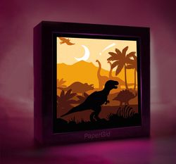 Dinosaur Park Light box Template, Paper Cut Template Light Box, DIY