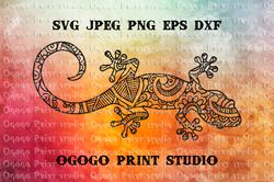 Mandala style Lizard SVG, Zentangle SVG, Salamander svg