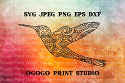 Hummingbird SVG, Mandala Svg, Zentangle SVG, Colibri Svg