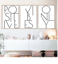 Positive Vibes Only Printable Set of 3 Prints Positive Quote Posters Good Vibes Only Motivational Quotes Wall Art Poster