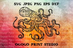 Octopus SVG, Zentangle SVG, Nautical svg, Mandala svg, Sea
