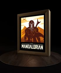 The Mandalorian Light box Template, Paper Cut Template Light Box, DIY