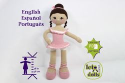 Crochet doll pattern, Amigurumi doll pattern, Medium doll, 18"/46cm, Uma