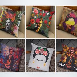 Frida Khalo Pillow Covers Pack Of Six Frida Kahlo Art, Feminist Pillow Bundle