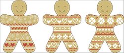 Digital - Vintage Cross Stitch Pattern - Gingerbread Men - PDF