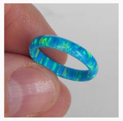 Unique unrepeatable ring of opal. Solid opal ring. Synthetic opal ring.