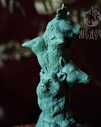 Mold Silicon Totem Pole animals Wild Boar, Horse, Eagl , Raven, Leopard , Elk, Bear. Molds of candles