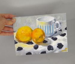 Lemons painting Still life painting original art Lemon citrus fruit painting