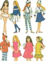 Digital | Vintage Skipper Sewing Pattern | Wardrobe Clothes for Dolls 9" | ENGLISH PDF TEMPLATE