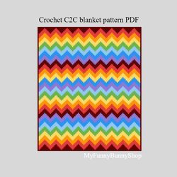 Crochet C2C Zig Zag blanket pattern PDF Download