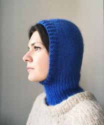 Cashmere merino wool hand knitted balaclava