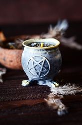 Silicone Mold for Candle a Pot with Star of Devil. Pentagram Candle, Mold of Inverted Star Cauldron Witch