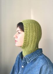 Cashmere merino wool hand knitted balaclava