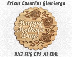 Mother's day logo, inscription vector files for laser cut, cnc plan, any thickness, glowforge, cricut DXF CDR ai eps svg