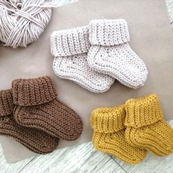 3 Pairs Newborn and Preemie Socks Handmade socks Hand knit gift Unisex baby socks Baby shower socks Gifts For New Dads