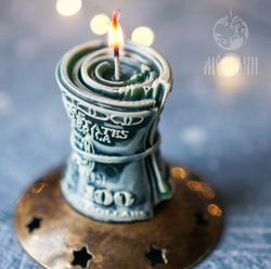 Candle Mold / Resin Mold / Soap Mold : "Dollars/Banknotes/Bills/USD" money candle, money bundle mold