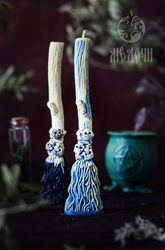 Mold of Broom, Candle Broom with Skulls. Mold for candles,Press-Form