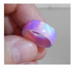 Very beautiful opal ring lavender color. Solid opal ring. Synthetic opal ring.