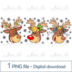 Christmas reindeer 1 PNG file Merry Christmas Sublimation Christmas design Funny Christmas clipart Digital download