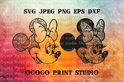 Minnie Mouse SVG, Mandala svg, Cartoon Character, Zentangle SVG