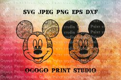 Mickey Mouse SVG, Mandala svg, Cartoon Character, Zentangle SVG