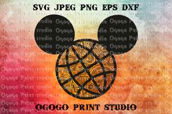 Disney epcot, Mickey Mouse SVG, Mandala svg, Cartoon Character, Zentangle SVG, Handmade