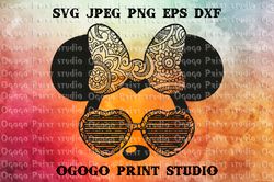 Minnie Mouse SVG, Mandala svg, Cartoon Character, Zentangle SVG, Handmade