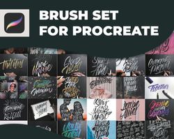 Brush Set for Procreate \ Brushes Pack for Procreate \ Procreate lettering \ Procreate stamps \ Digital Download