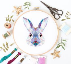 Geometric Rabbit Cross Stitch Pattern