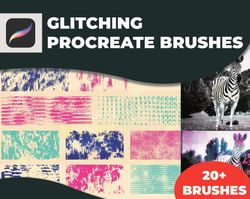 Glitching Procreate Brushes, Procreate brush, Texture Brushes, Procreate stamps, Pattern Brushes. Digital Download