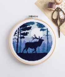 Deer Landscape Cross Stitch PDF Pattern