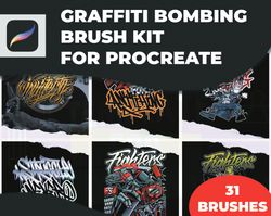 Graffiti Bombing Brush Kit for Procreate, Graffiti brushes Procreate, Graffiti Procreate, Graffiti Bombing Brushes