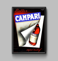 Alcoholic drinks vintage poster, digital download