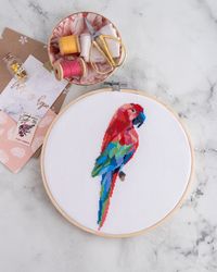 Geometric Ara Parrot Cross Stitch Pattern