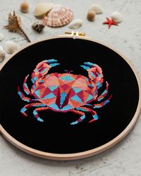 Geometric Crab Cross Stitch Pattern