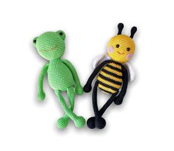 Crochet patterns bee, frog, Amigurumi pattern