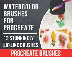 Watercolor Brushes for Procreate\ procreate stamps\ procreate stamp\ brush pens\ water brush\ procreate tombow