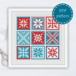 LP005 Christmas cross stitch pattern for begginer - Easy xstitch pattern in PDF format - Instant download - stitch chart