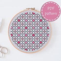 LP0017 Abstract cross stitch pattern for begginer - Easy xstitch pattern in PDF format - Instant download - hoop art