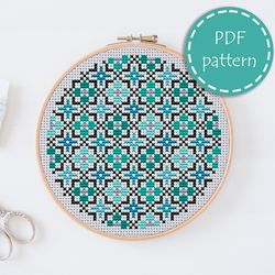 LP0019 Abstract cross stitch pattern for begginer - Easy xstitch pattern in PDF format - Instant download - hoop art