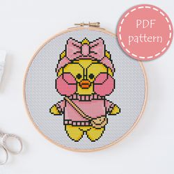 LP0061 Pretty duck cross stitch pattern for begginer - Animals xstitch pattern in PDF format - Instant download