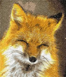 Fox. Red, cunning fox. Machine embroidery design. Photo stitch. Digital design.