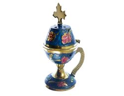Christian Brass Resin Incense Burner, Greek Orthodox Thurible Incense Holder, Metal Byzantine Home Censer Perfume Burner