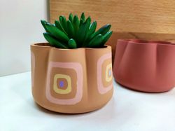 Cactus pot with drainage | Succulent small planter | Concrete planter | Mini succulent gift | Cactus lover