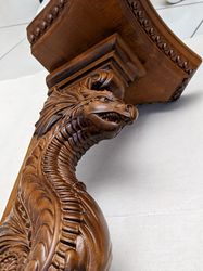 Wooden corbel Dragon shelf Carved bracket Fireplace surround Cabinet Corbel