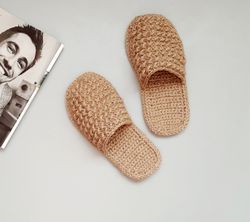 Mens handmade slippers indoor with closed toe