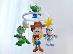 Toy story baby mobile for crib Baby cot mobile nursery Toy story nursery Disney baby mobile Gender reveal gift