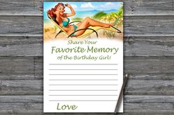 Pin up Favorite Memory of the Birthday Girl,Adult Birthday party game printable-fun games for her-Instant download