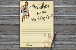 Cowboy themed Wishes for the birthday girl,Adult Birthday party game printable-fun games for her-Instant download