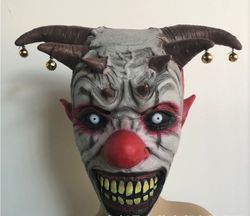JESTER CLOWN Mask Masque Creepy Evil Scary Clown Mask Latex Evil Christmas Xmas